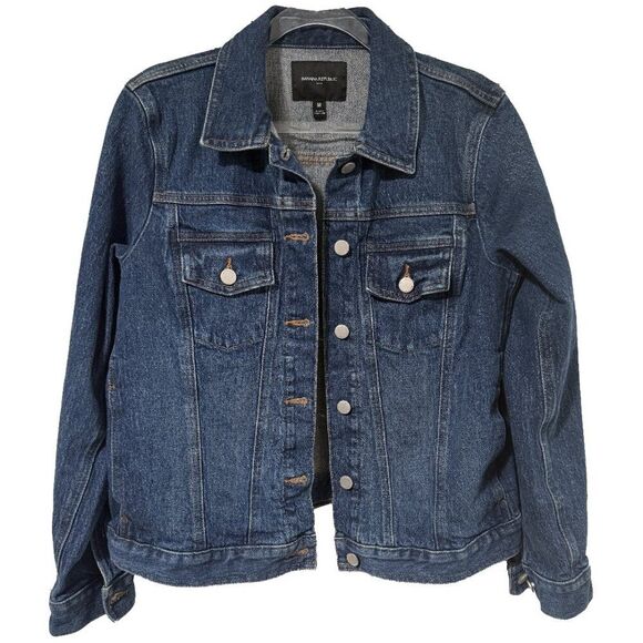 Banana Republic Factory Women’s Classic Denim Jacket Dark Wash - Medium - Picture 4 of 6